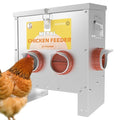 Automatic Chicken Feeder No Waste Metal Poultry Feeder Large Capacity 25lbs for Chickens, Geese, Ducks, Turkeys, Quails (4-Port) - size: 4-Port