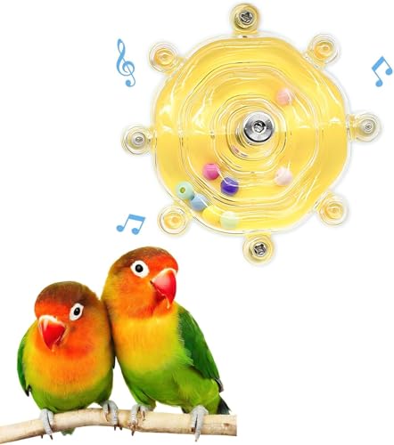 1pc Bird Toys for Parakeets, Colorful Spinner Wheel (Rondom Color) | Interactive Enrichment Toy Create Soft Rustling Sounds When Spinning, Safe for Chewing to Meet Birds' Gnawing Instincts - style: 1pc