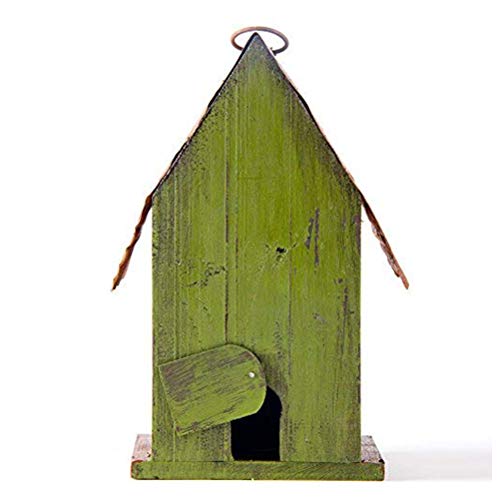 Glitzhome Bird Houses for Outside,10" H Rustic Wooden Bird House Garden Distressed Decorative Birdhouse for Outdoors, Hanging Birdhouse for Bluebird Hummingbird Wren Finch Cardinals Cedar - color: 10"H Rustic Garden
