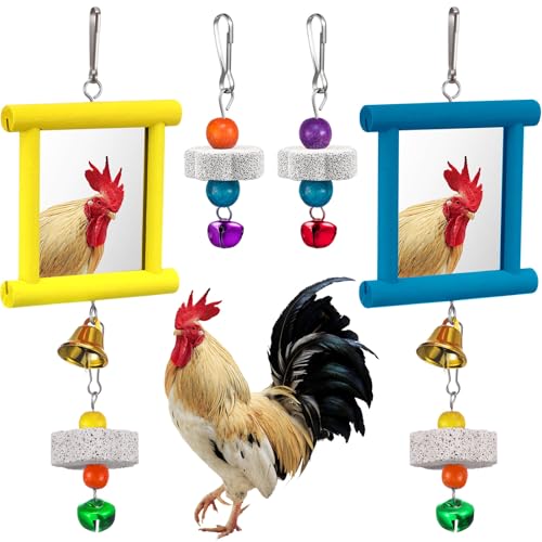 Sumind 2 Pieces Chicken Mirror Toys, Blue, Yellow, 3.94 x 3.94 Inches | Clip on Wide Brim Golf Visors, Adjustable Elastic Headband Sun Hat, Lightweight Sport Cap for Summer Outdoor Activities Women - color: Blue, Yellow, size: 3.94 x 3.94 Inches