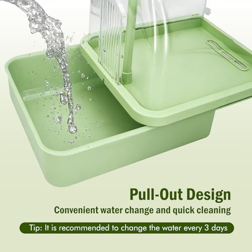 Automatic Bird Bath for Cage, Parakeet Bath with Pump | Indoor Bird Shower with Running Water, Filter, Bird Cage Accessory for Pet Birds Conure Budgies Cockatiels Lovebird - color: Green