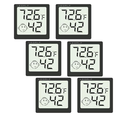 Mini Humidity Meter Hygrometer 6 Pack Room Thermometer Indoor Digital Temperature and Humidity Monitor (Black) - style: Style A-Black-6pcs