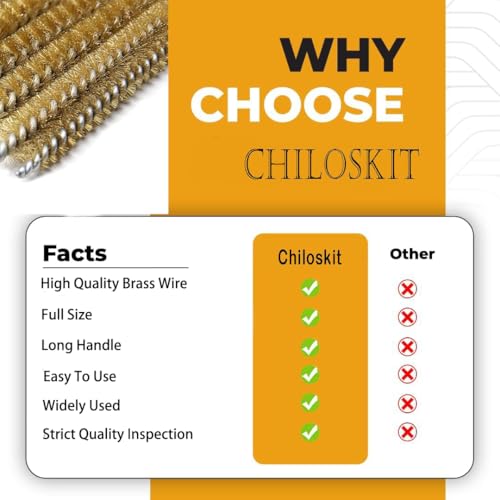 6pcs Brass Tube Pipe Cleaners Brush Set 0.3"-1" | Tube & Metal Pipe Cleaner , Small Round Bristle Brushes for Cleaning Engine Parts, Bottles & Bore - Heavy Duty Cleaning Kit