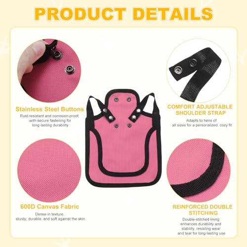 M METERXITY 4-Pack Chicken Saddle for Hens, 9.8 Inch Canvas Chicken Apron Back Protector with Adjustable Strap for Protecting Bird Back Feathers, Poultry Saver [Magenta] - color: Magenta