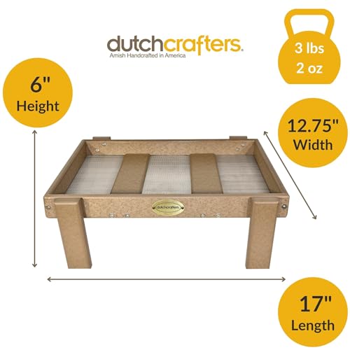 DutchCrafters Recycled Plastic Platform Ground Bird Feeder Tray Made in America (Weathered Wood with Reinforced Mesh Floor),12Wx18Lx6H - color: Weathered Wood with Reinforcement