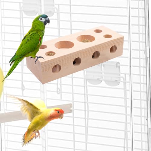 Bird Wooden Block Chewing Toy Parrot Chewing Toy Wood Toys Foraging Training for Small Animals Shredding Biting Wood Bird Cage Accessories Teething for Parakeets Cockatiels Conures Lovebird - size: M
