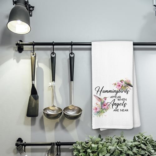 Hummingbird Decor for Home, Hummingbirds Appear When Angels are Near Bathroom Hand Towel, Hummingbird Gifts for Women,Hummingbirds Memorial Sympathy Gift Kitchen Towels - color: Color-11