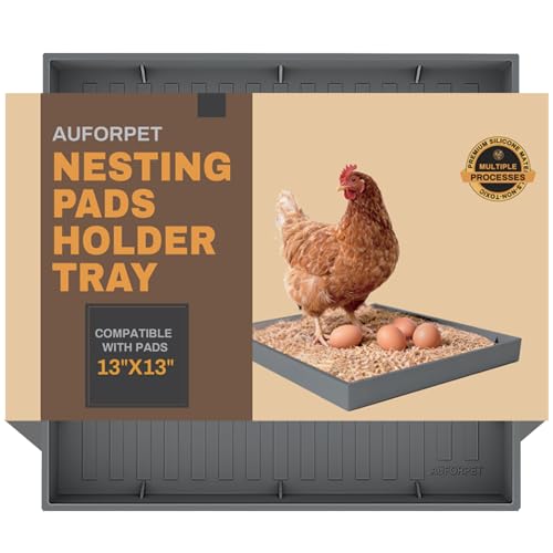 Silicone Chicken Nesting Box Mat, Large Holder Tray for 13"x13" Nest Pads, Reusable & Washable Pad for Large Nesting Box, Coop Accessories, Shelf, Egg Storage, Chickens Supplies. - color: Dark Gray