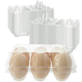 100 PCS 6 Grids Plastic Egg Cartons, Clear, 14.8 x 10.2 x 6.2 cm, Egg Storage, Transportation
