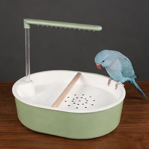 DECHOUS Parrot Automatic Bath, Circulating Water Birds Shower Bathtub with USB Powered - Cage Indoor Parakeet Bath Tub Fountain for Cockatiels Conures Lovebirds