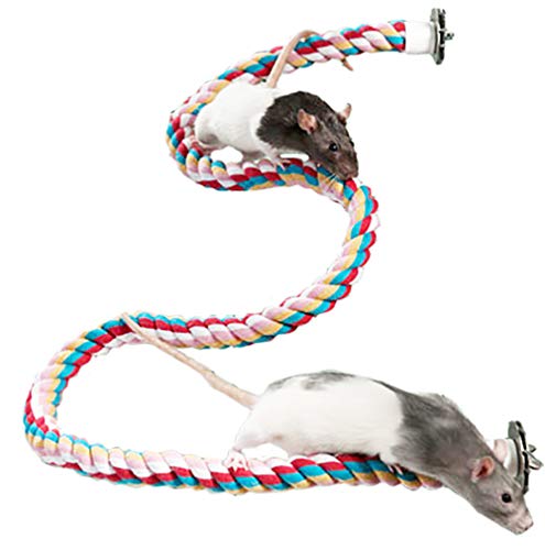 16 Inch Flex Rope (Medium) - Bendable Fun Climbing Perch Cage Accessory Toy - Sugar Gliders, Squirrels, Degus, Marmosets, Monkeys, Parrots, Birds, Rats & Other Small Animals