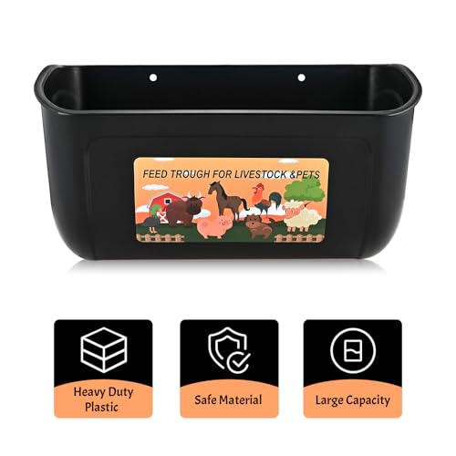 Cieex 3 Pack Hanging Chicken Feeder, Duck Feeder for Outside with Clips | Water Trough for Duck Goose Goat Pig Deer, Durable Poultry Feeding Water Container, Durable & Reusable