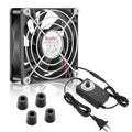 Wathai 80mm Small Computer Cooling Fan with AC Plug 110V 120V 220V 240V | 80 mm Small Electric Plug in Case Fan, Corded Mini Square Ventilator Blower for Outdoor Greenhouse Terrarium. - size: 80mm