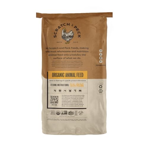 Scratch and Peck Feeds | Grower Mash + Corn for Turkeys | 40 lb Bag | 20.5% Protein, Soy Free, Fermentable Whole Grains, Certified Organic & Non-GMO Project Verified, Complete Nutrition