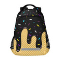 Kids Black Ice Cream Backpack for Boys Girls School Bags | Elementary Middle, Travel Daypack Lightweight Waterproof with Reflective Strip - color: Black Ice Cream