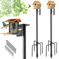 2 Pack Bird House Pole, 102 inch Heavy Duty Bird Feeder Pole for Outdoors | 1 inch Adjustable Tall Bird Feeder Stand for Backyard Garden Wild Bird Watching, Metal Mounting Post Kit with 5 Prongs Base - size: 102" (2 Pack)
