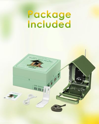Hibird 4K HD Smart Bird Feeder with Camera, 2.4G/5G Dual WiFi Wireless Outdoor, Auto Higher Resolution Bird Video Capture, AI Identify 10000+ Species, 1080P Live Function for Everyone