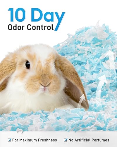 BUCATSTATE Hamster Bedding 70L, 99% Dust-Free Guinea Pig Bedding Odor Control Paper Bedding, Cozy Small Animal Bedding for Rabbit Rat Syrian Dwarf Hamsters Gerbils (Blue) | FSC-Certified Material, Expands 3X, Cozy Paper Bedding for Guinea Pigs, Colorful H