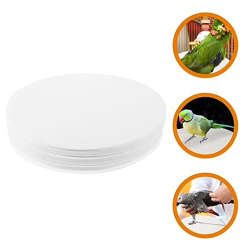 SUPVOX 100pcs Bird Cage Liner Mats Absorbent Parrot Cage Cushion Pads Round Fecal Tray Liners Safe and for Easy Cleaning