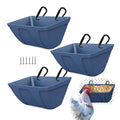 mozoba Hanging Chicken Feeder Trough for Goat Sheep Deer Poultry Duck Chicken Fence Feeder Livestock Feeding Container Goats Supplies Feeders Waterer Bucket (Dark Blue) - color: Dark Blue