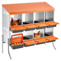 VEVOR Chicken Nesting Boxes, 8 Compartments, with Support Legs, Easy Egg Collection, Galvanized Steel and High-Strength Plastic, Roll Away Nesting Boxes for Chickens and Hens Laying Eggs, Orange - size: 41.7"L x 20.7"W x 39.0"H