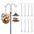 VEVOR Double Shepherds Hooks for Outdoor, 8 Pack 60 Inch Heavy Duty Bird Feeder Pole, 3/4 Inch Thick Garden Hooks for Hanging Hummingbird Feeder, Plant Baskets, Solar Light Lanterns,Wind Chimes