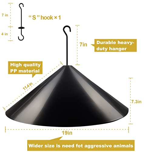 Queension Squirrel Baffle Wrap Guard Around Protects Hanging Bird Feeders for Outdoor Shepherd’s Hook, Save Bird Houses from Squirrels, Raccoons, and Rodents - Hang Mount 19 Inch 1pcs - style: Hanging Mount