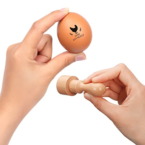 Nuanchu 4 Pcs Egg Stamp Rubber Stamp Wooden Chicken Label,Stylish Style