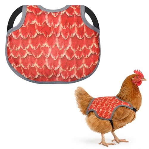 Chicken Saddle for hens Chicken Apron Back Protector | Adjustable Strap, Chicken Back Hen Protector Saddles, Jacket Clothes Feather Print Pattern, for Farm Accessories