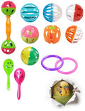 12-Pack Bird Bell Ball Chew Toys, Non-Toxic PP, Cage Enrichment | Relieve Boredom and Stress Behaviors Like Feather Plucking