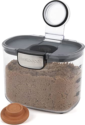 Progressive International ProKeeper+ Clear Plastic Airtight Food Baker's Kitchen Storage Organization Container Canister Set with Magnetic Accessories, 2- Piece Set (Powdered & Brown Sugar 1.4-Quart)