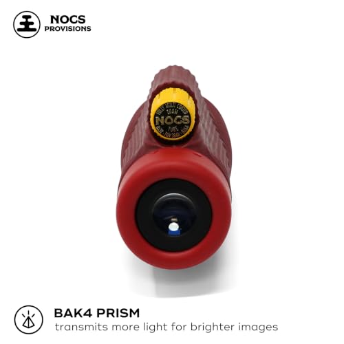 Nocs Provisions Zoom Tube 8x32 Monocular, Bird Watching & Backpacking | 8X Magnification Telescope, Bak4 Prism, Wide Field of View for Wildlife Viewing - color: Ember Red