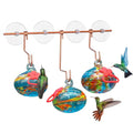 Pozfun Window Hummingbird Feeder with Suction Cups,Hand-Blown Glass Hummingbird Feeders for Outdoors Window Mounted with Metal Hook,Close Bird Watching,Finch in Garden,Yard(Blue) - color: Phoenix Tail Blue