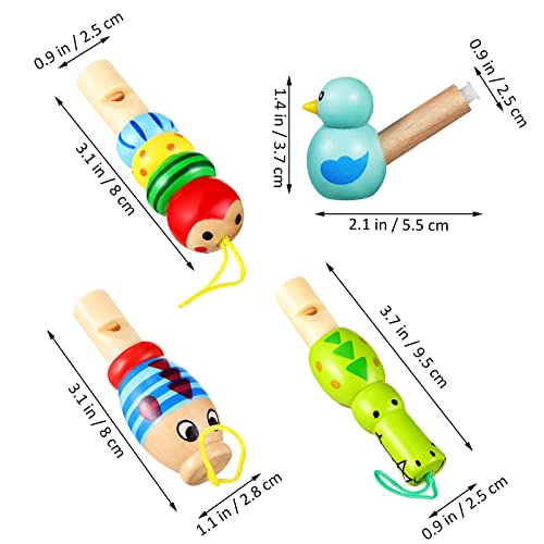 TOYANDONA Wooden Whistle Toys for Kids 7 Pcs Bird and Animal Shapes Educational Musical Toddler Whistles Lightweight Portable