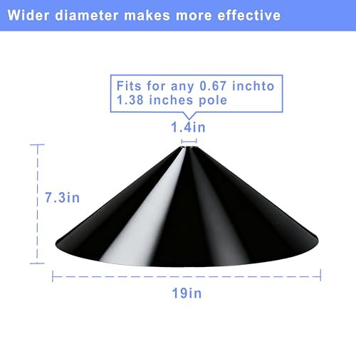 Squirrel Baffle for Bird Feeder Pole - 19 Inch for Protects Hanging Feeders (1 Pack, Black) - color: Black Hook
