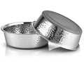 URBUDDIES 2 Pack Hammered Stainless Steel Dog Bowls, 11 Cup, Gray Bottom | Premium Metal Dog Bowls with Non Slip Rubber Bottom, Dishwasher Safe, Easy to Clean - size: 11-Cup