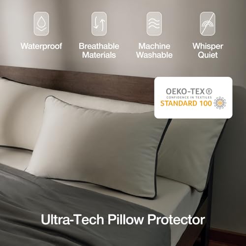 Coop Home Goods Ultra-Tech Waterproof Cut-Out Pillow Protector – Zippered Cover for Cut-Out Pillows, King Size, Oeko-Tex Certified, Breathable, Machine Washable - size: Cut-Out King