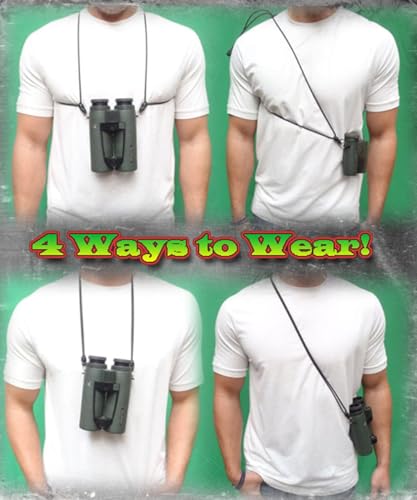 Premium Binocular Harness - Coyote brown Adjustable Chest Strap for Hunting, Birding & Hiking - Comfortable Waterproof Quick-Release System (Coyote brown) - color: Coyote Brown
