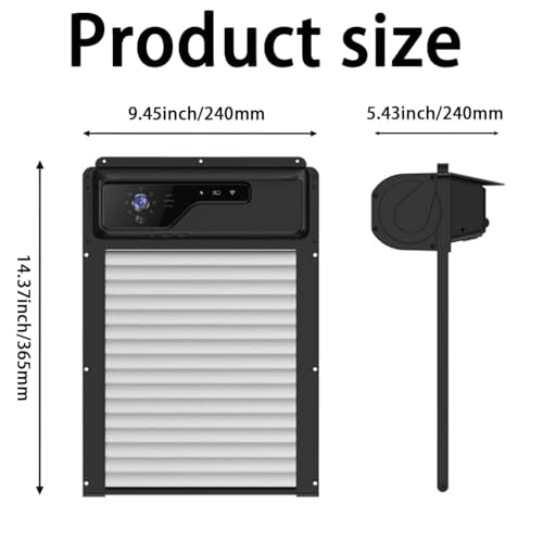 Automatic Chicken Coop Door with WiFi & 1080P Camera - Solar/USB Powered Smart Roll-Up Door, 5000mAh Battery, Anti-Pinch, Security Alarm, App Control for Poultry Safety