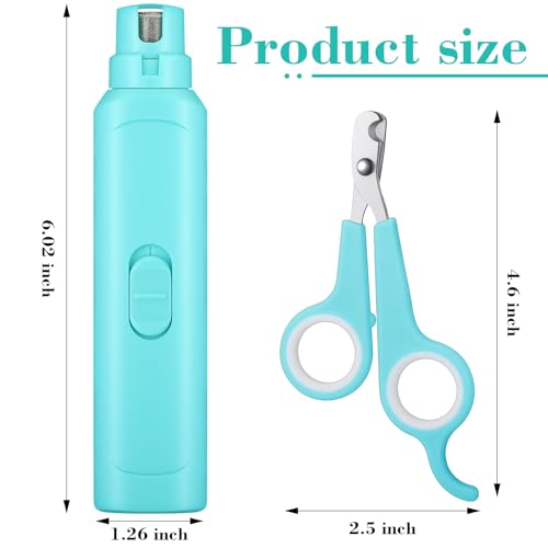 Lasnten 2 Pcs Bird Nail Grinder with Clipper Bird Nail Trimmer File Pet Grooming Tool for Parrot Budgerigars Parakeets Myna Conure Finches Lovebirds (Cyan Blue) - color: Cyan Blue