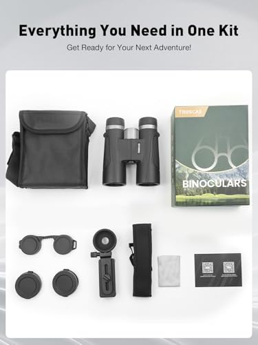 Dawn Series 10x42 Binoculars for Adults - Wide Field of View with Phone Adapter for Bird Watching, Hunting & Stargazing