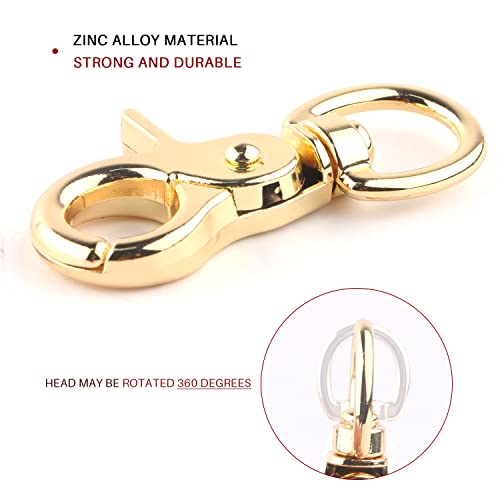 15PCS Trigger Snap Hooks, 360 Degree Heavy Duty Snaps Swivel Lobster Clasps,Swivel Claw Clips for Pet Cages,Dog Leash,Camera Straps,Snap Hook Purse - color: Gold-15pcs