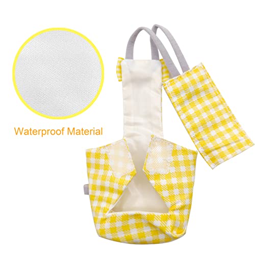 VANFAVORI Bird Diaper Flight Suit with 80-inch Leash Rope, M Size, Yellow | Includes Flight Suit, 80-inch Elastic Leash and 1 Cotton Pad. For Bird Parrot Cockatiel, Conure and Similar Parrot (80-105 g)