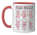 Funny Nursing Bunny Eggs Medical Pain Scale Easter Nurse Ceramic Mug, Red/White - color: Red/White