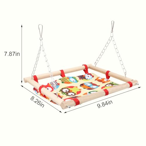 Hypeety Bird Toy Climbing Hammock Nest Game Bed Hut Hammock for Parrot Parakeet Cockatiel Conure Cockatoo Cage Perch Stand Swing Toy - color: Hammock Nest