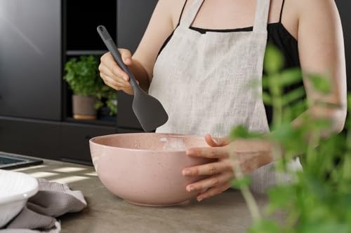 Zyliss E980222 Spatula Large, Sustainable Wheatstraw/Silicone, Spatula for Cooking and Mixing with Heat Resistant Silicone Head, Beluga Grey, 12.2" X 2.5", Dishwasher Safe, 5 Year Guarantee | Kitchen Utensil Handle Made From Sustainable Wheat Straw Does N