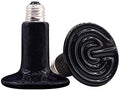 2-Pack 200W Reptile Ceramic Heat Lamp,E27 110V Infrared Heat Emitter Bulb,No Harm No Light Infrared Heat Emitter Brooder Lamp for Pet Coop Heater Reptile Chicken Turtle Heating Light Lamp,Black