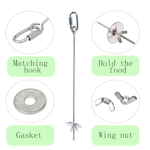 3-Piece Stainless Steel Bird Food Holder, Metal Parrot Foraging Toy, Hanging Fruit Vegetable Feeder Parakeet