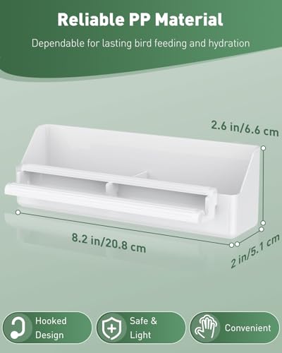 Pawfly 2 Pack Bird Feeder for Cage Hanging Plastic Feeder with Hooks Water Dispenser with Perches for Small Parakeet Cockatiel Canary Parrot - size: 2 PC