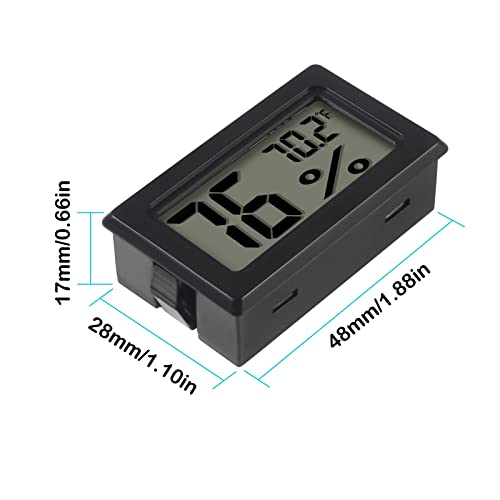 4 Pack Mini Hygrometer Thermometer Digital Electronic Temperature Humidity Meters Gauge Indoor Humidity Monitor LCD Display Fahrenheit (℉) for Greenhouse,Garden,Cellar,Closet,Humidors - color: 4PCS